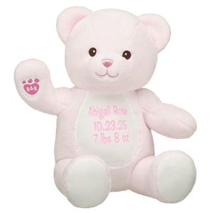 Embroidered Baby Pink Teddy Bear