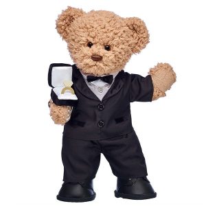 Timeless Teddy Bear Groom and Plush Ring Box Gift Set