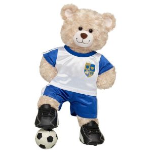 Happy Hugs Teddy Bear Blue Soccer Gift Set with Soccer Ball