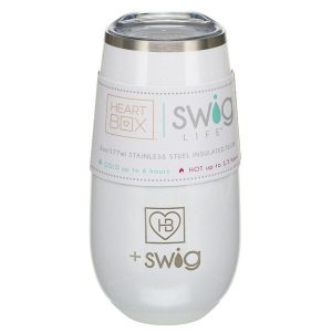 6 oz. HeartBox x Swig Life White Stemless Flute