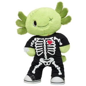 Zombie Axolotl Stuffed Animal Skeleton Gift Set