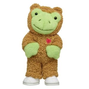 Spring Green Frog Stuffed Animal Teddy Bear Costume Gift Set with Shoes