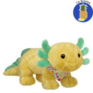 Pineapple Axolotl Stuffed Animal Bandana Gift Set with Pineapple Scent