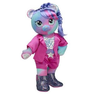 Honey Girls Viv Teddy Bear Purple Hair Gift Set