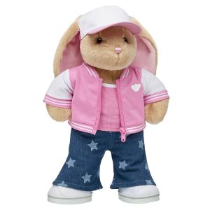 Pawlette™ Bunny Plush Pink Cami Gift Set with Varsity Jacket