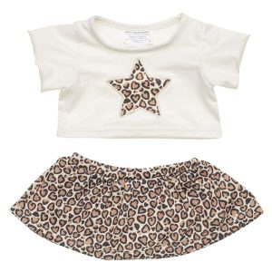 Leopard Print Star Skirt Set